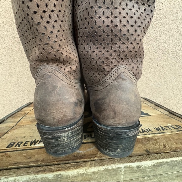 Corral Perforated Leather Riding Boot - Picture 6 of 12